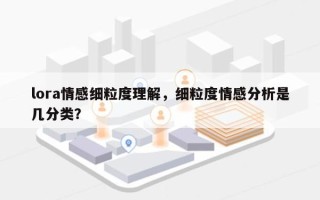 lora情感细粒度理解，细粒度情感分析是几分类？