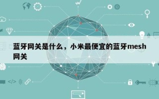 蓝牙网关是什么，小米最便宜的蓝牙mesh网关