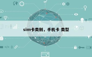 sim卡类别，手机卡 类型