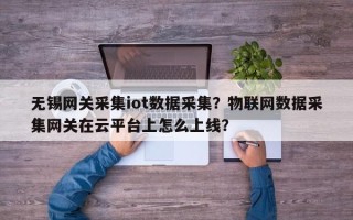 无锡网关采集iot数据采集？物联网数据采集网关在云平台上怎么上线？