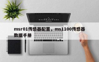 msr01传感器配置，ms1100传感器数据手册
