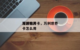 万利世界漫游贴片卡，万利世界漫游贴片卡怎么用