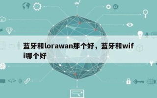 蓝牙和lorawan那个好，蓝牙和wifi哪个好