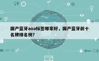 国产蓝牙aoa标签哪家好，国产蓝牙前十名牌排名榜？