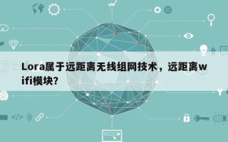 Lora属于远距离无线组网技术，远距离wifi模块？