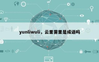 yunliwuli，云里雾里是成语吗
