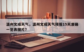 温州文成天气，温州文成天气预报15天准确一览表图片？