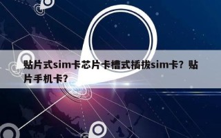 贴片式sim卡芯片卡槽式插拔sim卡？贴片手机卡？