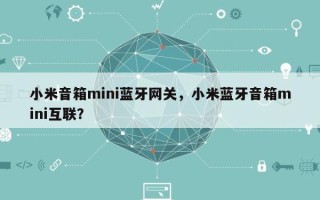 小米音箱mini蓝牙网关，小米蓝牙音箱mini互联？