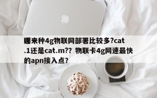近来
哪一种4g物联网部署比较多?cat.1还是cat.m?？物联卡4g网速最快的apn接入点？