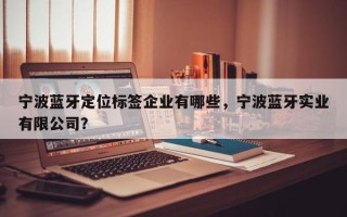 宁波蓝牙定位标签企业有哪些，宁波蓝牙实业有限公司？