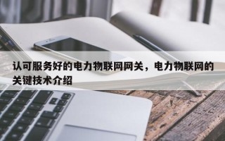 认可服务好的电力物联网网关，电力物联网的关键技术介绍