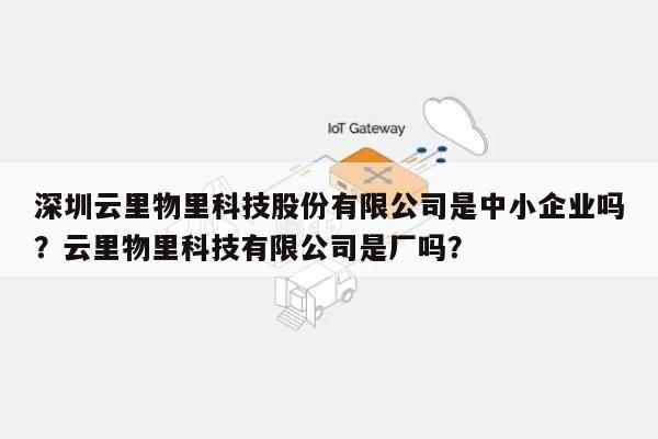 深圳云里物里科技股份有限公司是中小企业吗？云里物里科技有限公司是厂吗？-第1张图片