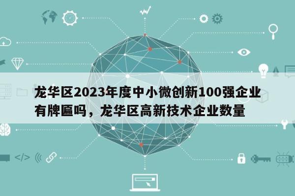 龙华区2023年度中小微创新100强企业有牌匾吗，龙华区高新技术企业数量-第1张图片