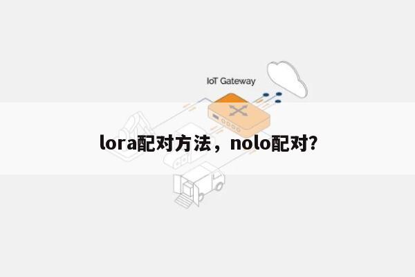 lora配对方法，nolo配对？-第1张图片