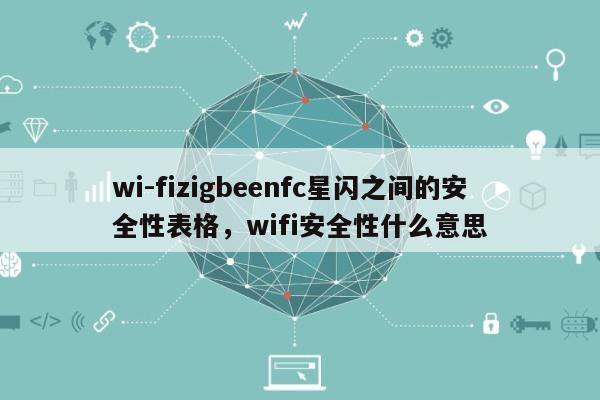 wi-fizigbeenfc星闪之间的安全性表格，wifi安全性什么意思-第1张图片