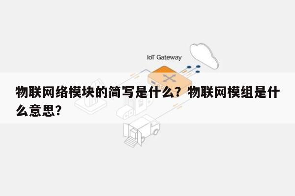 物联网络模块的简写是什么？物联网模组是什么意思？-第1张图片