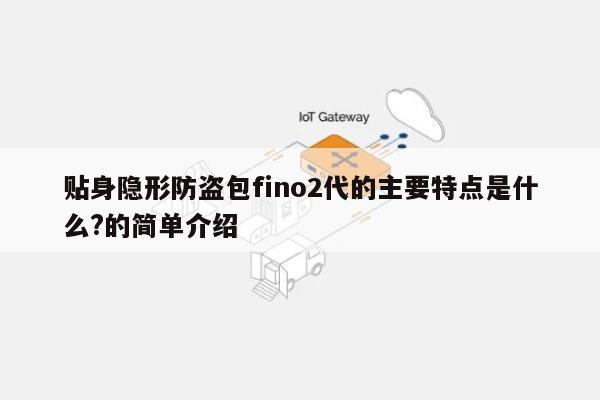 贴身隐形防盗包fino2代的主要特点是什么?的简单介绍-第1张图片