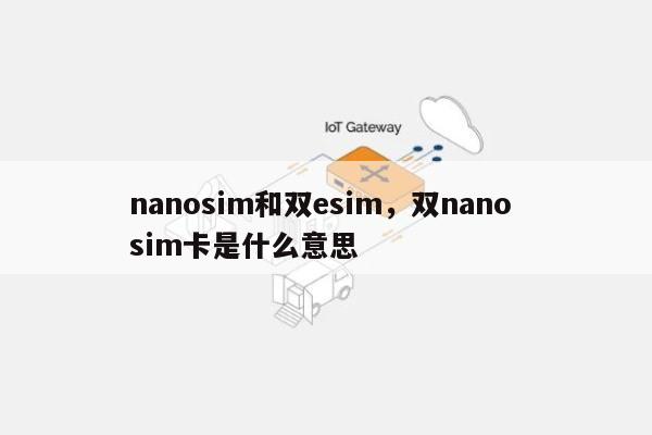 nanosim和双esim,双nano sim卡是什么意思-第1张图片 nanosim和双esim,双nano sim卡是什么意思-第1张图片