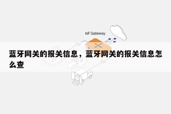 蓝牙网关的报关信息,蓝牙网关的报关信息怎么查-第1张图片 蓝牙网关的报关信息,蓝牙网关的报关信息怎么查-第1张图片