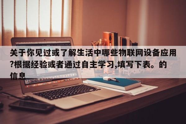 关于你见过或了解生活中哪些物联网设备应用?根据经验或者通过自主学习,填写下表。的信息-第1张图片