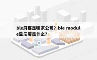 ble屏幕是哪家公司？ble module显示屏是什么？