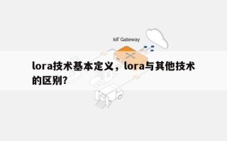lora技术基本定义，lora与其他技术的区别？