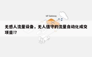 无感人流量设备，无人值守的流量自动化成交项目!？