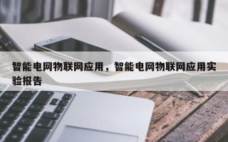 智能电网物联网应用，智能电网物联网应用实验报告