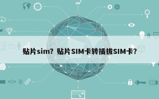 贴片sim？贴片SIM卡转插拔SIM卡？