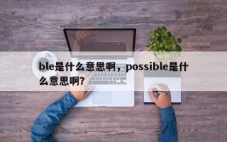 ble是什么意思啊，possible是什么意思啊？