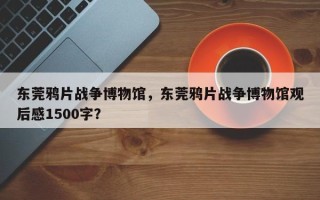 东莞鸦片战争博物馆，东莞鸦片战争博物馆观后感1500字？