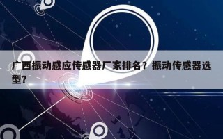 广西振动感应传感器厂家排名？振动传感器选型？