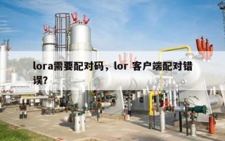lora需要配对码，lor 客户端配对错误？