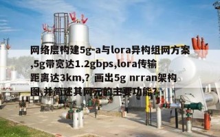 网络层构建5g-a与lora异构组网方案,5g带宽达1.2gbps,lora传输距离达3km,？画出5g nrran架构图,并简述其网元的主要功能？