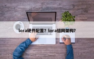 lora硬件配置？lora组网架构？