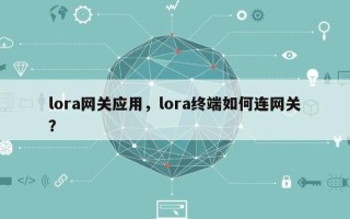 lora网关应用，lora终端如何连网关？