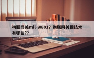 物联网关mil-w801？物联网关键技术有哪些?？
