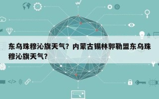 东乌珠穆沁旗天气？内蒙古锡林郭勒盟东乌珠穆沁旗天气？