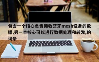 包含一个核心负责接收蓝牙mesh设备的数据,另一个核心可以进行数据处理和转发,的词条