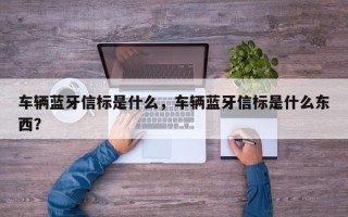 车辆蓝牙信标是什么，车辆蓝牙信标是什么东西？