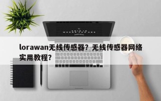 lorawan无线传感器？无线传感器网络实用教程？
