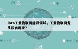 lora工业物联网能源领域，工业物联网龙头股有哪些？
