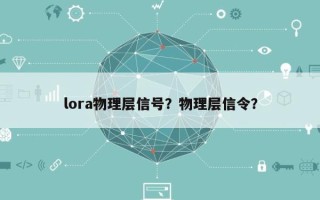 lora物理层信号？物理层信令？