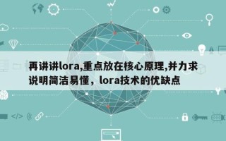 再讲讲lora,重点放在核心原理,并力求说明简洁易懂，lora技术的优缺点