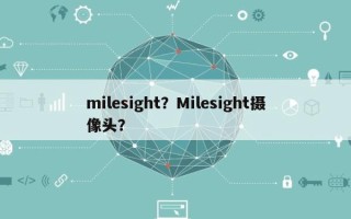 milesight？Milesight摄像头？