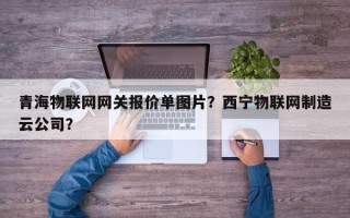 青海物联网网关报价单图片？西宁物联网制造云公司？