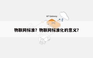 物联网标准？物联网标准化的意义？
