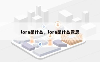 lora是什么，lora是什么意思