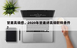 甘肃高级感，2020年甘肃评高级职称条件？